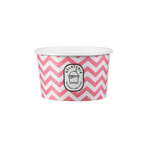 Lončki za sladoled 180 ml (6oz) d=88 mm, h=54 mm ZIG ZAG magenta 50 kos