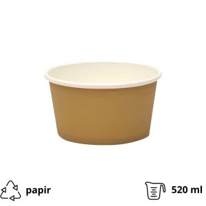 Papirnata posoda ECO 520 ml d=110 mm h=84,5 mm kraft, brez pokrova 50 kos