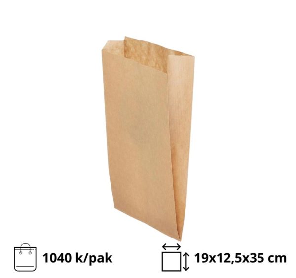 Papirnata vrečka 190x125x350 mm kraft, 1040 kos 1040 kos