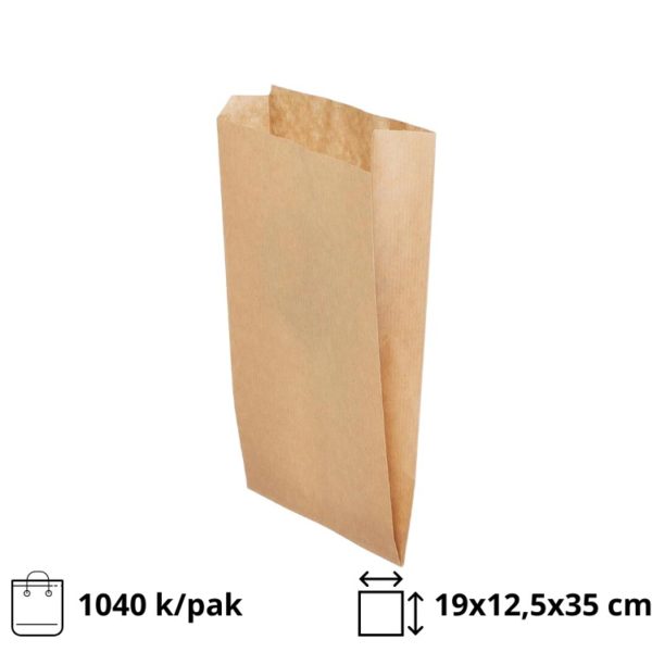 Papirnata vrečka 190x125x350 mm kraft, 1040 kos 1040 kos