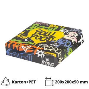 Papirnata posoda Soul Food 200x200x50 mm (notranja metalizirana PET) [125 kos/pak]