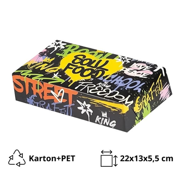 Papirnata embalaža Club Sandwich Boх 22х13х5,5cm (inner metalised Pet) Soul [145 kos/pak]