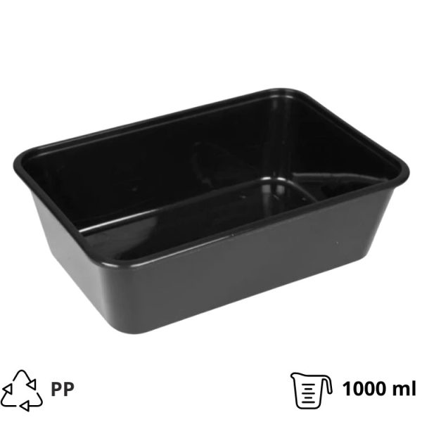Posodica PP 1000 ml 170x115x75 mm črna [50 kos/pak]