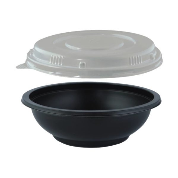 Posodica za juho s pokrovom PP 350 ml d=145 mm h=50 mm, črna 50 kos (komplet)