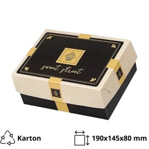 Škatla s pokrovom za sladice 19×14.5×8 cm Sweet Street [11 kos/pak]