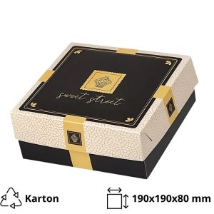 Škatla s pokrovom za sladice 19x19x8 cm Sweet Street [15 kos/pak]