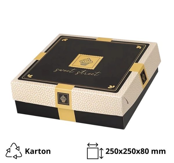 Škatla s pokrovom za sladice 25x25x8 cm Sweet Street [3 kos/pak]