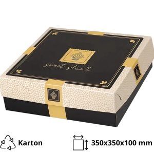 Škatla s pokrovom za sladice 35x35x10 cm Sweet Street [11 kos/pak]