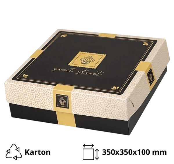Škatla s pokrovom za sladice 35x35x10 cm Sweet Street [11 kos/pak]