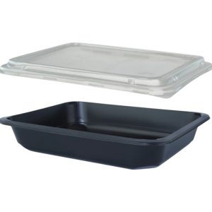 Posodica s pokrovom PP 227х178х40 mm, črna 50 kos (komplet)