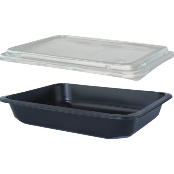 Posodica s pokrovom PP 227х178х40 mm, črna 50 kos (komplet)