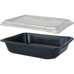 Posodica s pokrovom PP 227х178х50mm, črna 50 kos (komplet)