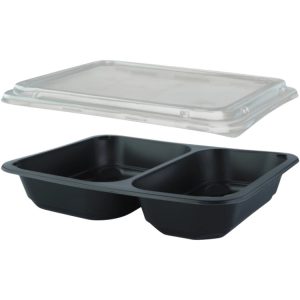 Posodica s pokrovom PP 227х178х50 mm 2-delna, črna 50 kos (komplet)