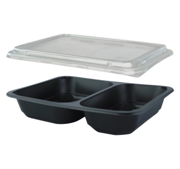 Posodica s pokrovom PP 227х178х50 mm 2-delna, črna 50 kos (komplet)