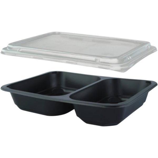 Posodica s pokrovom PP 227х178х50 mm 2-delna, črna 50 kos (komplet)
