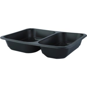 Posodica PP 2000 ml 227х178х50 mm 2-delna črna, brez pokrova [50 kos/pak]