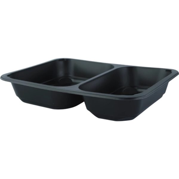 Posodica PP 2000 ml 227х178х50 mm 2-delna črna, brez pokrova [50 kos/pak]