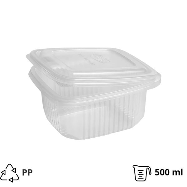 Posodica s pokrovom РР 500 ml 134х120х65 mm prozorna [50 kos/pak]