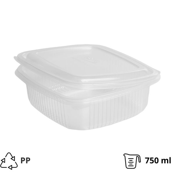 Posodica s pokrovom РР 750 ml 170х163х55 mm prozorna [50 kos/pak]