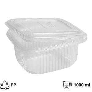 Posodica s pokrovom РР 1000 ml 170х163x70mm prozorna [50 kos/pak]
