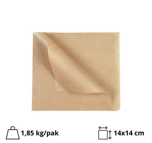 Vrečka za hamburger 140×140 mm kraft 1000 kos/pak