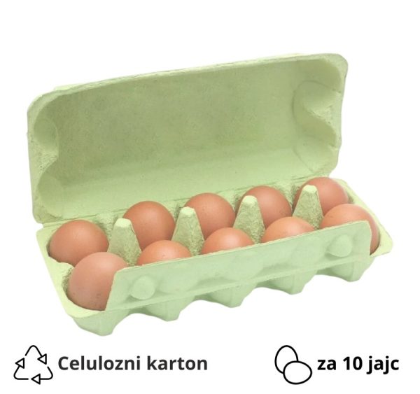 Embalaža za 10 jajc celulozni karton, zelen [140 kos/pak]