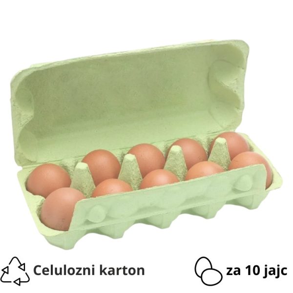 Embalaža za 10 jajc celulozni karton, zelen [140 kos/pak]