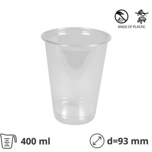 Kozarec rPet 400 ml prozoren d=93mm [50 kos/pak]