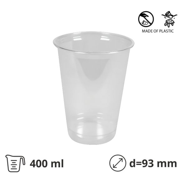 Kozarec rPet 400 ml prozoren d=93mm 50 kos