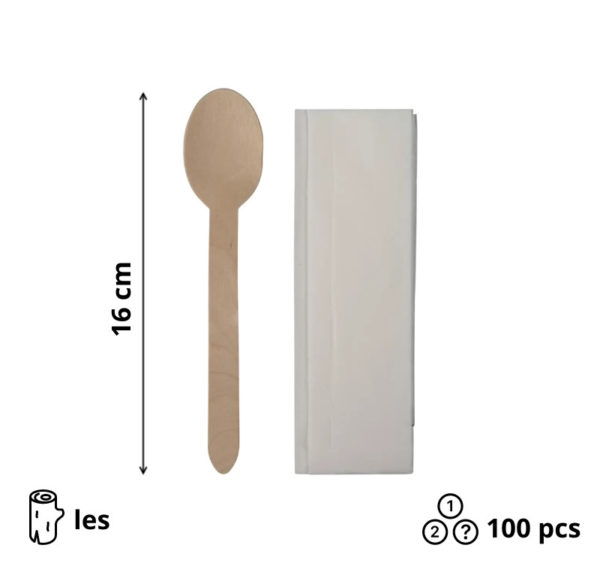 Komplet 2 leseni (žlička, servieta) [100 kos/pak]