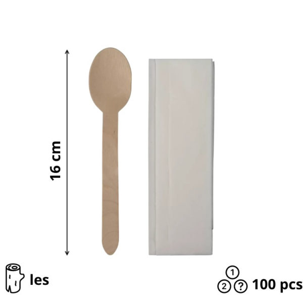 Komplet 2 leseni (žlička, servieta) [100 kos/pak]