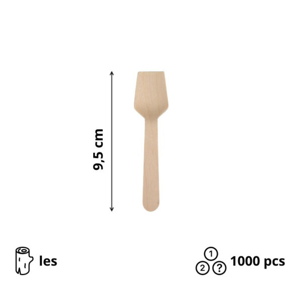 Žlica-mini 9.5 cm leseni 1000 kos