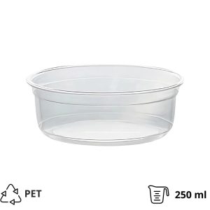 Posodica PET 250ml DELI d=117mm, h=45mm prozorna, brez pokrova [50 kos/pak]