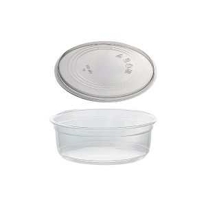 Posodica PET s pokrovom 250ml DELI d=117mm, h=45mm prozorna, 50 kos (komplet)