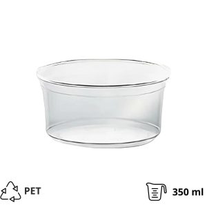 Posodica PET 350ml DELI d=117mm, h=55mm prozorna, brez pokrova [50 kos/pak]