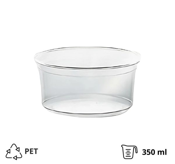 Posodica PET 350ml DELI d=117mm, h=55mm prozorna, brez pokrova [50 kos/pak]