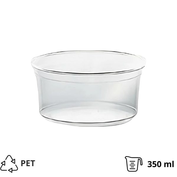 Posodica PET 350ml DELI d=117mm, h=55mm prozorna, brez pokrova [50 kos/pak]