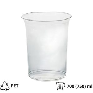 Posodica 700 (750) ml DELI d=117mm, h=108mm prozorna, brez pokrova [50 kos/pak]