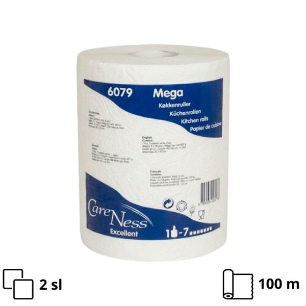 Papirnate brisače 2sl 100 m Multi brisače Premium, bele