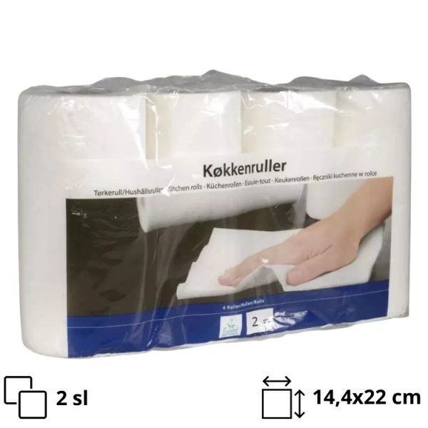 Brisače papirnate 2sl 4 rol Kuhinjske brisače, bele