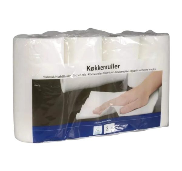 Brisače papirnate 2sl 4 rol Kuhinjske brisače, bele