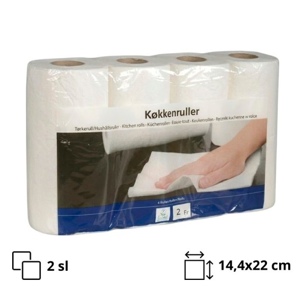 Brisače papirnate 2sl 4 rol Kuhinjske brisače, bele
