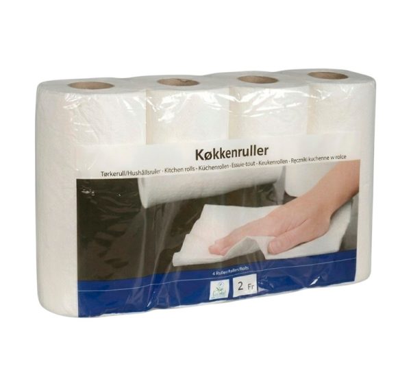 Brisače papirnate 2sl 4 rol Kuhinjske brisače, bele