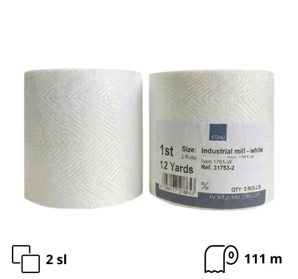 Papirnate brisače 2 sl 111 m 2 rol Industrijske brisače, bele