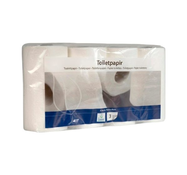 Toaletni papir 3 sl 8 rol, beli 160 l 8/1