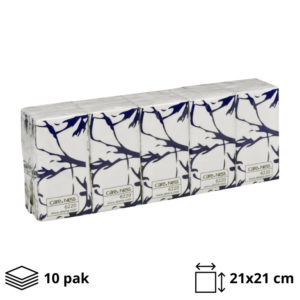 Papirnati robčki 3-slojni 3 sl 21×21 cm  beli 10 pak