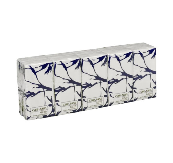 Papirnati robčki 3-slojni 3 sl 21×21 cm beli 10 pak
