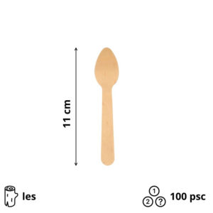 Mini ŽLICA 11 cm lesena 100 kos