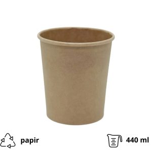 Papirnata posoda 440 ml d=97 mm h=100 mm kraft brez pokrova 25 kos