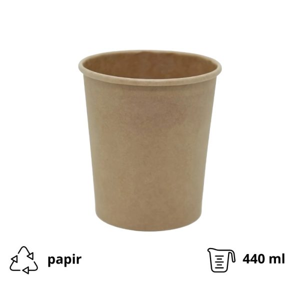 Papirnata posoda 440 ml d=97 mm h=100 mm kraft brez pokrova 25 kos